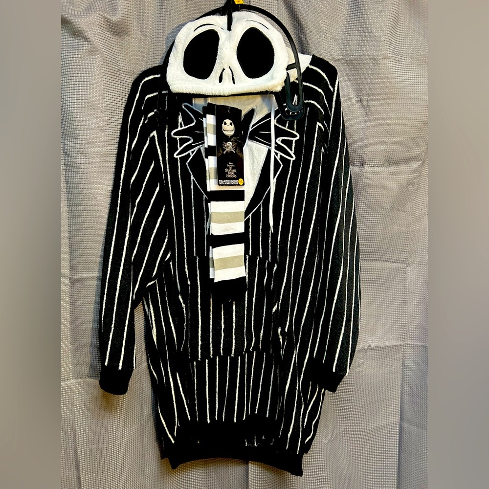 Jack Skellington Plush Hoodie and Socks - Picture 1 of 5